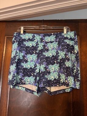 MAHI GOLD Floral Print Bike Shorts - Navy & Aqua